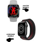 Bunnys Wacht 8 Pro Akıllı Saat Nfc Özellikli Bt Konuşma Özellikli Akıllı Saat Demir Kordon - 45 mm - Kırmızı Siyah