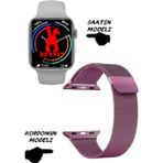 Bunnys Wacht 8 Pro Akıllı Saat Nfc Özellikli Bt Konuşma Özellikli Akıllı Saat Demir Kordon - 45 mm - Mor