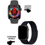 Bunnys Wacht 8 Pro Akıllı Saat Nfc Özellikli Bt Konuşma Özellikli Akıllı Saat Demir Kordon - 45 mm - Siyah Mavi