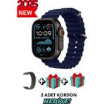 Bunnys Xiaomi 12 Uyumlu Akıllı Saat Watch Ultra2 49MM Kordon Hediyeli - Son Versiyon - 49 mm - Lacivert