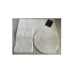 Bünyan Halı Banyo Halısı Peluş Post Halı Klozet Takımı Beyaz (50x80-50x50(yuvarlak)- 40x50 )
