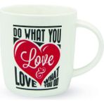 Buongiorno Aphorism Fincan, Seramik China, Beyaz, Çap 9 cm