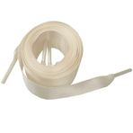 BupiMufi İpek bağcık, saten bağcık, düz bağcık, saten bant, spor ayakkabıları, spor ayakkabıları için, 80 – 140 cm, Krem beyaz, 80