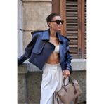 buqre's moda Premium Trend Suni Deri Tasarım Biker Çeket