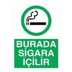 Burada Sigara İçilir Uyarı Tabelası - 50x70 Alüminyum Kompozit Panel - SİG25
