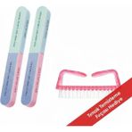 BURADABULDUN 7 Aşamalı Profesyonel Tırnak Törpüsü 2 Adet + Tırnak Temizleme Fırçası Hediyeli | Parlatıcı ve Şekillendirici Nail Buffer Set