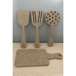 Buradadavar Hobi Ahşap Ahşap Oyuncak Spatula 4'lü Set
