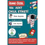 Burak Baskı Tasarım Okul Kalem Defter Etiketi Uzay Temalı Özel Isim Yazılabilen Etiket - 186 Adet - E004