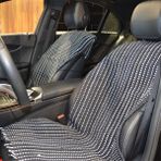 Burak Opel Vectra C (2003-2008) Uyumlu Kilim Kılıf (Ön Iki) - Siyah - Beyaz