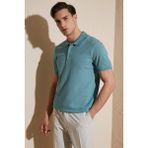 Buratti % 100 Pamuk Düğmeli Polo T Shirt Erkek Polo 5902127 - 13M-Mavi