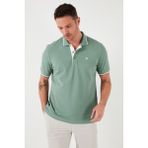 Buratti % 100 Pamuk Düğmeli Regular Fit Polo Yaka T Shirt Erkek POLO YAKA T SHİRT 5902118 - Elma Yeşili - Beyaz