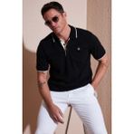 Buratti % 100 Pamuk Düğmeli Regular Fit Polo Yaka T Shirt Erkek POLO YAKA T SHİRT 5902118 - Siyah - Beyaz