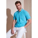 Buratti % 100 Pamuk Düğmeli Regular Fit Polo Yaka T Shirt Erkek POLO YAKA T SHİRT 5902118 - Turkuaz