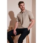 Buratti % 100 Pamuk Düğmeli Regular Fit Polo Yaka T Shirt Erkek POLO YAKA T SHİRT 5902118 - XL - Vizon