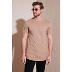 Buratti % 100 Pamuk Regular Fit Bisiklet Yaka T shirt Erkek T Shirt 5902511 TOPRAK
