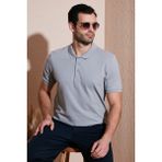 Buratti % 100 Pamuk Regular Fit Düğmeli Polo Yaka T Shirt Erkek POLO YAKA T SHİRT 5902127 - XL - Kül Rengi