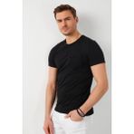 Buratti % 100 Pamuklu Bisiklet Yaka Cepli T Shirt Erkek T Shirt 5902000 - Siyah