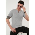 Buratti % 100 Pamuklu V Yaka Slim Fit T Shirt Erkek T SHİRT 5902122 - XL - Gri Melanj