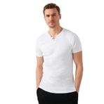 Buratti% 100 Pamuklu V Yaka T Shirt ERKEK T SHİRT 5902122 BEYAZ XL