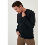 Buratti 456201 Siyah Slim Fit Balıkçı Yaka Pamuklu Triko Kazak Erkek Kazak