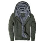 Buratti 575708 Haki İçi Kürklü Kapüşonlu Sweatshirt Erkek Mont