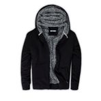 Buratti 575708 Siyah İçi Kürklü Kapüşonlu Sweatshirt Erkek Mont