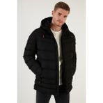 Buratti 6274818 Siyah Slim Fit Kapüşonlu Cepli Erkek Mont