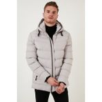 Buratti 6274818 Taş Slim Fit Kapüşonlu Cepli Erkek Mont