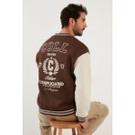Buratti 628X8928 Kahve Regular Fit İçi Yumuşak Tüylü Kolej Yaka Bomber Erkek Mont