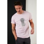 Buratti Baskılı Pamuk Bisiklet Yaka Slim Fit T Shirt Erkek T Shirt 541MARTİNA - XXL - Açık Pembe