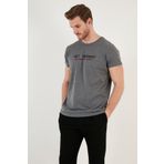 Buratti Basklı Bisiklet Yaka % 100 Pamuklu Slim Fit T Shirt Erkek T SHİRT 541GET