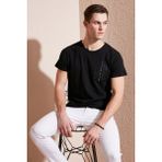 Buratti Bisiklet Yaka Pamuk Slim Fit T Shirt Erkek T Shirt 541QUINT - Siyah