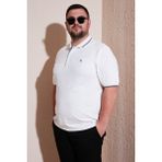 Buratti Büyük Beden Pamuklu Regular Fit Polo Yaka T Shirt Erkek Polo Yaka T Shirt 5902118B - Beyaz - 3XL