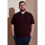 Buratti Büyük Beden Pamuklu Regular Fit Polo Yaka T Shirt Erkek Polo Yaka T Shirt 5902118B - Vişne - 3XL