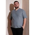 Buratti Büyük Beden Pamuklu Regular Fit T Shirt Erkek T Shirt 5902653B - Açık Haki - 3XL