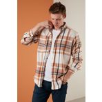 Buratti CF23W114662 Pamuklu Ekoseli Slim Fit Düğmeli Yaka Erkek Gömlek