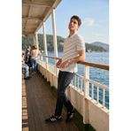 Buratti Çizgili Kısa Kollu Düğmeli Polo T Shirt Erkek Polo T Shirt 5904026 - Açık Haki - XL