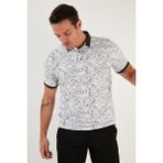 Buratti Desenli Pamuklu Slim Fit Polo T Shirt Erkek Polo T Shirt 646B3540 - XL - Siyah
