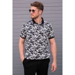 Buratti Desenli Pamuklu Slim Fit Polo T Shirt Erkek Polo T Shirt 646B3550 - XL - Antrasit