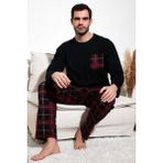 Buratti Ekoseli Cepli Beli Lastikli % 100 Pamuk Regular Fit Pijama Takımı Erkek Pijama Takımı 6572001 - 2XL - Siyah - Bordo