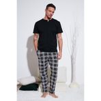 Buratti Ekoseli Pamuklu Beli Lastikli Regular Fit Kısa Kollu Pijama Takımı Erkek PİJAMA TAKIMI 6572004