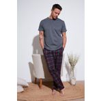Buratti Ekoseli Pamuklu Beli Lastikli Regular Fit Kısa Kollu Pijama Takımı Erkek PİJAMA TAKIMI 65720