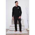Buratti Ekoseli Regular Fit Yüksek Bel Cepli Bisiklet Yaka Pijama Takımı Erkek PİJAMA TAKIMI 6574002