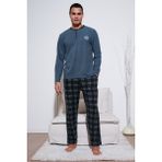 Buratti Ekoseli Yumuşak Dokulu Regular Fit Uzun Kollu Pijama Takımı Erkek Pijama Takımı 609611030 - Antrasit - XL