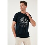 Buratti Erkek Lacivert Baskılı Bisiklet Yaka Pamuklu Babalar Günü Özel T-Shirt