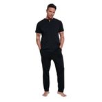 Buratti Erkek Pijama Takımı,%100 Pamuk, Kısa Kollu, Beli Lastikli, Regular Fit, Lacivert, S Beden