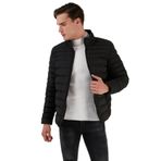 Buratti Erkek Slim Fit Dik Yaka Fermuarlı Şişme Mont, Siyah, M Beden