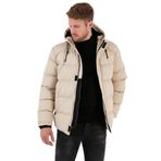 Buratti Erkek Slim Fit Kapüşonlu Şişme Mont, Fermuarlı Cepli, Gri, XL
