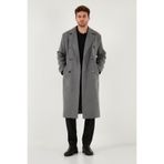 Buratti Loose Fit Kruvaze Yaka Uzun Astarlı Kaşe Kaban Erkek KABAN 681003