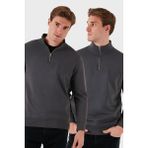 Buratti Okul Kıyafeti Pamuklu Regular Fit Dik Yaka 2'li Paket Erkek Sweat 59052592S2 Antrasit-Antrasit